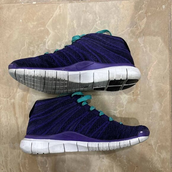Nike Flyknit Chukka purple teal sz 5.5 639699-500 - Picture 4 of 6